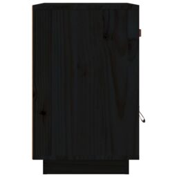 Berkfield Home Bedside Cabinet Black 40x34x55 cm Solid Wood Pine - Size: 40 x 34 x 55 cm - thumbnail 6