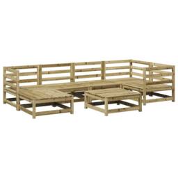Berkfield Home 7 Piece Garden Sofa Set Impregnated Wood Pine in Brown - thumbnail 2