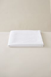 Ted Baker 'TB Plain Dye' Cotton Sateen Flat Sheet in White - Size: Double