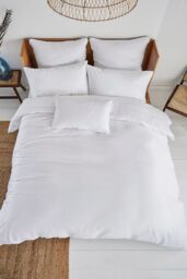 Ted Baker 'TB Plain Dye' Cotton Sateen Flat Sheet in White - Size: Double - thumbnail 4