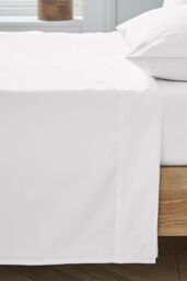 Ted Baker 'TB Plain Dye' Cotton Sateen Flat Sheet in White - Size: Double - thumbnail 2
