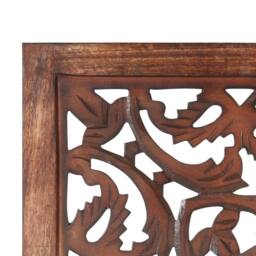 Berkfield Home Hand carved 3-Panel Room Divider Brown 120x165 cm Solid Mango Wood - thumbnail 5