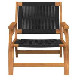 Berkfield Home Garden Chairs 2 pcs Black 67x77x73 cm Solid Wood Acacia in Brown - Size: 67 x 77 x 73 cm - thumbnail 6