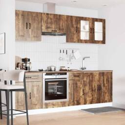 Berkfield Home 8 Piece Kitchen Cabinet Set Kalmar Smoked Oak Engineered Wood in Brown - thumbnail 3