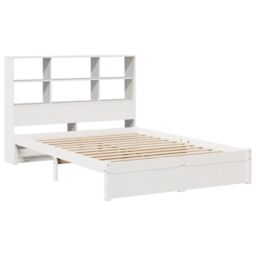 Berkfield Home Bookcase Bed without Mattress White 160x200cm Solid Wood Pine - Size: 160x200 cm - thumbnail 3
