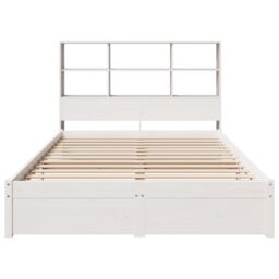 Berkfield Home Bookcase Bed without Mattress White 160x200cm Solid Wood Pine - Size: 160x200 cm - thumbnail 4