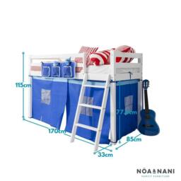Nöa and Nani Ontario Cabin Bed Midsleeper Shorty with Blue Tent in White - thumbnail 7