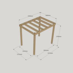 Rutland County Garden Furniture Ltd Box Pergola - Wood - L180 x W420 x H270 cm - Rustic Brown in Light Green - thumbnail 3