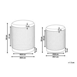 Wyld and Coco Set of 2 Grey Velvet Storage Pouffes with Gold Base - thumbnail 4
