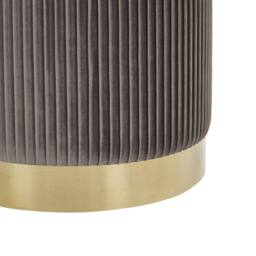 Wyld and Coco Set of 2 Grey Velvet Storage Pouffes with Gold Base - thumbnail 6