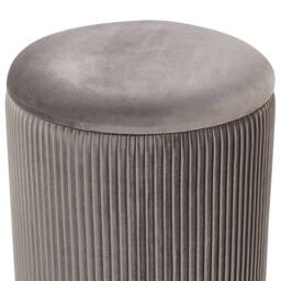 Wyld and Coco Set of 2 Grey Velvet Storage Pouffes with Gold Base - thumbnail 5