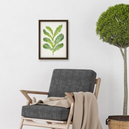 Artery8 Royal Fern Leaf Modern Watercolour Botanical Artwork Framed Wall Art Print A4 in Brown - thumbnail 2