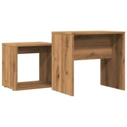 Berkfield Home Nesting Coffee Tables 2 pcs Artisan Oak Engineered Wood in Brown - thumbnail 6
