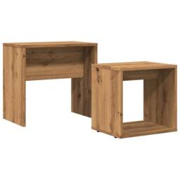 Berkfield Home Nesting Coffee Tables 2 pcs Artisan Oak Engineered Wood in Brown - thumbnail 3