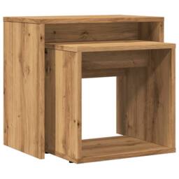 Berkfield Home Nesting Coffee Tables 2 pcs Artisan Oak Engineered Wood in Brown - thumbnail 7