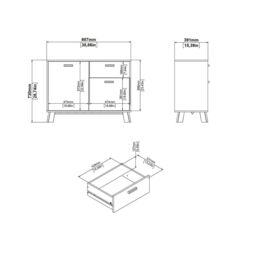 Furniture To Go Ikast Sideboard 2 Doors + 1 Drawer in Jackson Hickory & White - thumbnail 9