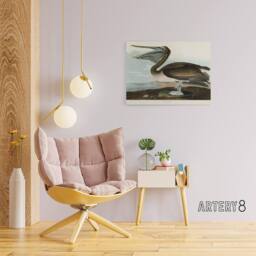 "Artery8 Audubon Birds Brown Pelican Painting Canvas Wall Art Print - Size: W18"" x H24""" - thumbnail 3