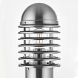 Loops 1m Outdoor Post Bollard Light Polished Steel Vandal Proof External Pathway Lamp in Metallics - thumbnail 4