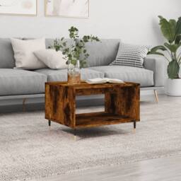 Berkfield Home Coffee Table Smoked Oak 60x50x40 cm Engineered Wood in Brown - Size: 60 x 50 x 40 cm - thumbnail 2
