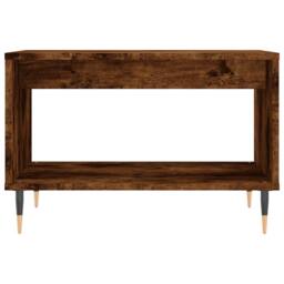 Berkfield Home Coffee Table Smoked Oak 60x50x40 cm Engineered Wood in Brown - Size: 60 x 50 x 40 cm - thumbnail 4