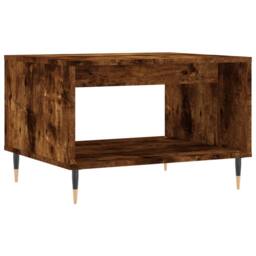 Berkfield Home Coffee Table Smoked Oak 60x50x40 cm Engineered Wood in Brown - Size: 60 x 50 x 40 cm - thumbnail 6