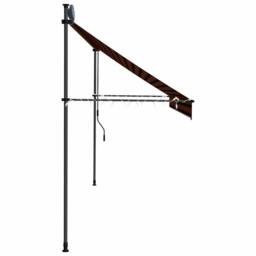Berkfield Home Manual Retractable Awning with LED 350 cm Orange & Brown - thumbnail 5