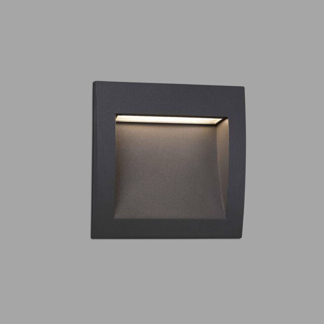 Netlighting Sedna LED Outdoor Recessed Wall Light Dark Grey IP65 - image 1