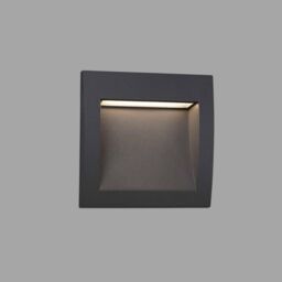 Netlighting Sedna LED Outdoor Recessed Wall Light Dark Grey IP65 - thumbnail 1