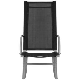 Berkfield Home Garden Rocking Chairs 2 pcs Steel & Textilene Black - thumbnail 5