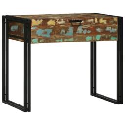 Berkfield Home Dressing Table 90x50x75 cm Solid Wood Reclaimed in Brown - Size: 90 x 50 x 75 cm - thumbnail 4