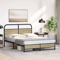 Berkfield Home Bed Frame Frame 120x190 cm Small Double Sonoma Oak Wood in Light Oak - thumbnail 4