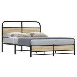 Berkfield Home Bed Frame Frame 120x190 cm Small Double Sonoma Oak Wood in Light Oak - thumbnail 2