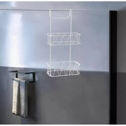 EONLION WHITE Shower Screen Caddy Plastic Coated Non Rusty - thumbnail 3