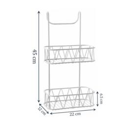 EONLION WHITE Shower Screen Caddy Plastic Coated Non Rusty - thumbnail 2