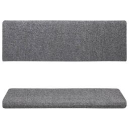Berkfield Home Stair Mats 15 pcs Needle Punch 65x21x4 cm Light Grey - Size: Medium - thumbnail 4