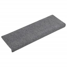 Berkfield Home Stair Mats 15 pcs Needle Punch 65x21x4 cm Light Grey - Size: Medium - thumbnail 3