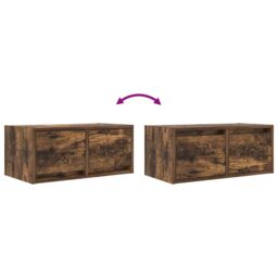 Berkfield Home TV Cabinet Smoked Oak 60x31x25.5 cm Engineered Wood in Brown - thumbnail 9