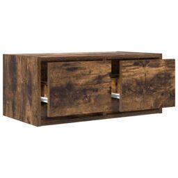 Berkfield Home TV Cabinet Smoked Oak 60x31x25.5 cm Engineered Wood in Brown - thumbnail 5