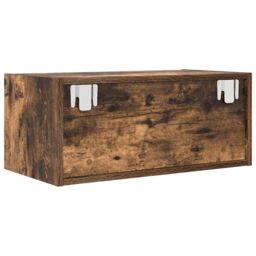 Berkfield Home TV Cabinet Smoked Oak 60x31x25.5 cm Engineered Wood in Brown - thumbnail 8