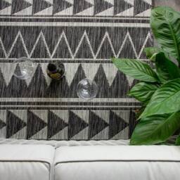 Kukoon Grey Aztec Outdoor, Garden & Patio Area Rug - Size: 120 cm x 170 cm - thumbnail 2