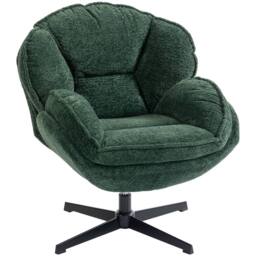 HOMCOM Accent Chair with 360° Swivel for Living Room in Green - Size: Armchair - thumbnail 2