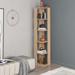 Decortie Nati' Tall Corner Bookcase Modern Shelving Unit 161cm in Natural - Size: 1 Pack - thumbnail 3