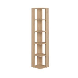 Decortie Nati' Tall Corner Bookcase Modern Shelving Unit 161cm in Natural - Size: 1 Pack - thumbnail 2