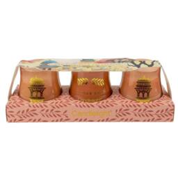 Candlelight The Silk Road Collection Pomegranate & Cassis Set of 3 Candles in Pink
