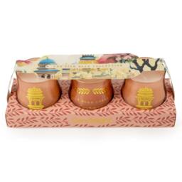 Candlelight The Silk Road Collection Pomegranate & Cassis Set of 3 Candles in Pink - thumbnail 2
