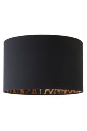 ValueLights Oasis Black Fabric with Leopard Print Inner Drum Ceiling Lamp Shade - Size: Large - thumbnail 6