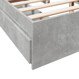 Berkfield Home Modern Bed Frame w/Drawers Frame Concrete Grey 150x200 cm King Size - thumbnail 8