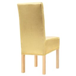 Berkfield Home 6 pcs Straight Chair Covers Stretch Gold - thumbnail 2