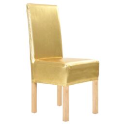 Berkfield Home 6 pcs Straight Chair Covers Stretch Gold
