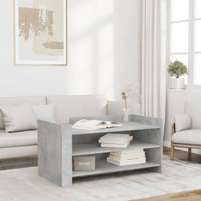 Berkfield Home Coffee Table Concrete Grey 100x50x50 cm Engineered Wood - Size: 100 x 50 x 50 cm - image 1